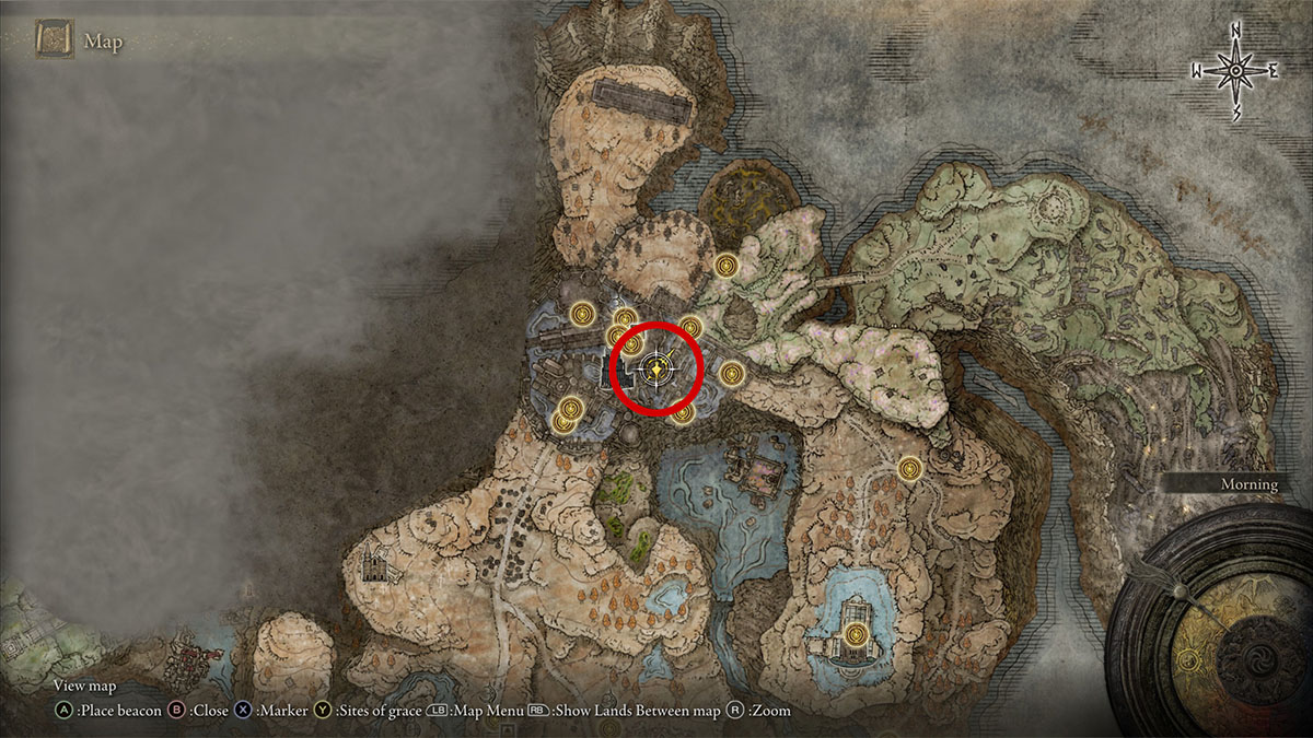 The location of the statue hand Scadutree Fragment in Elden Ring Shadow of the Erdtree
