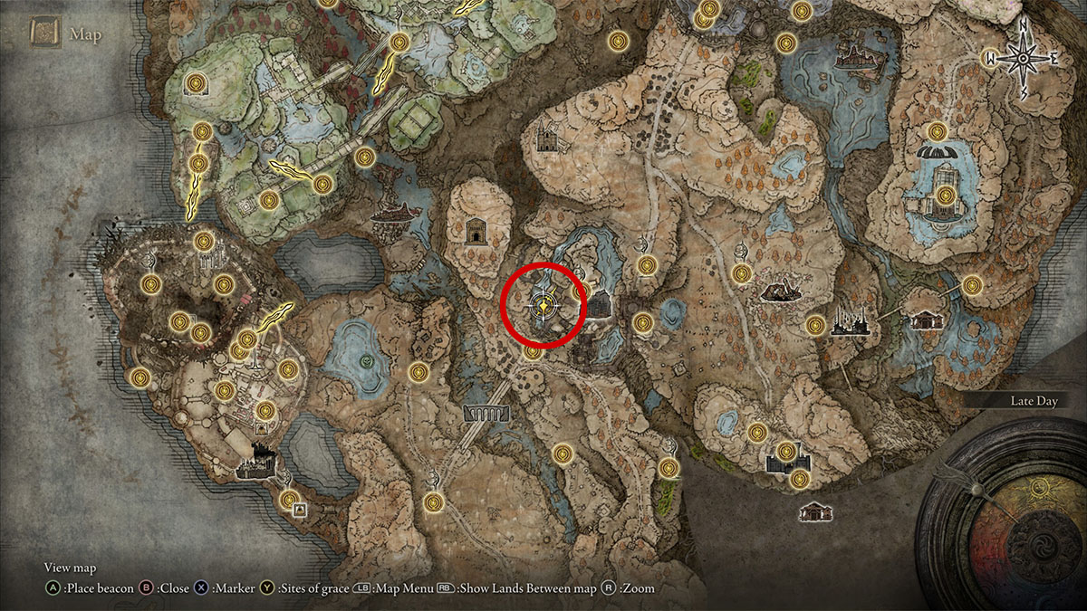 The location of the Milady Light Greatsword in Elden Ring Shadow of the Erdtree