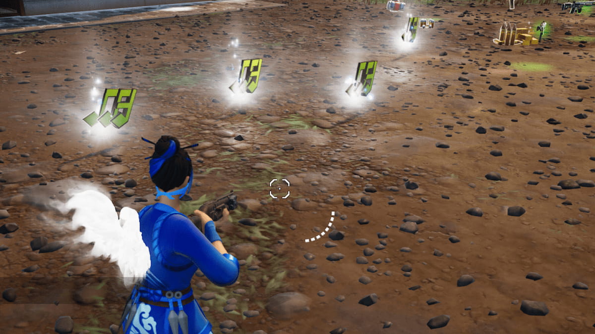 Metallic Music Notes on the ground after eliminating a player in Fortnite