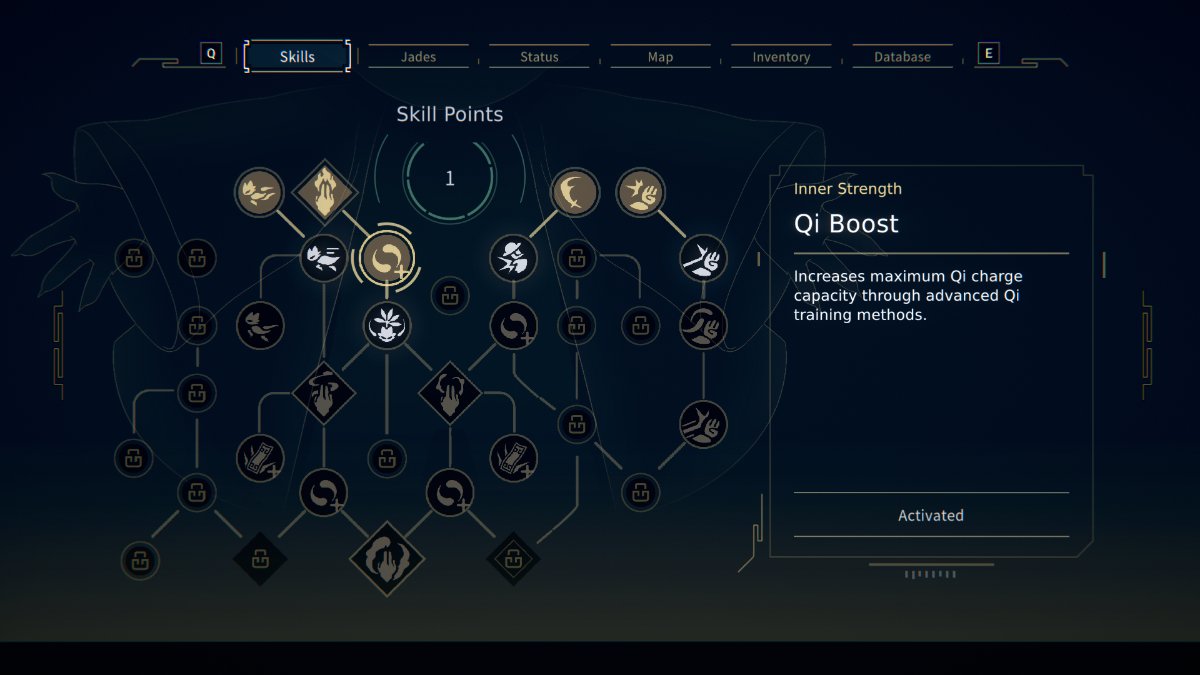 Looking at the Qi Boost character skill in Nine Sols.