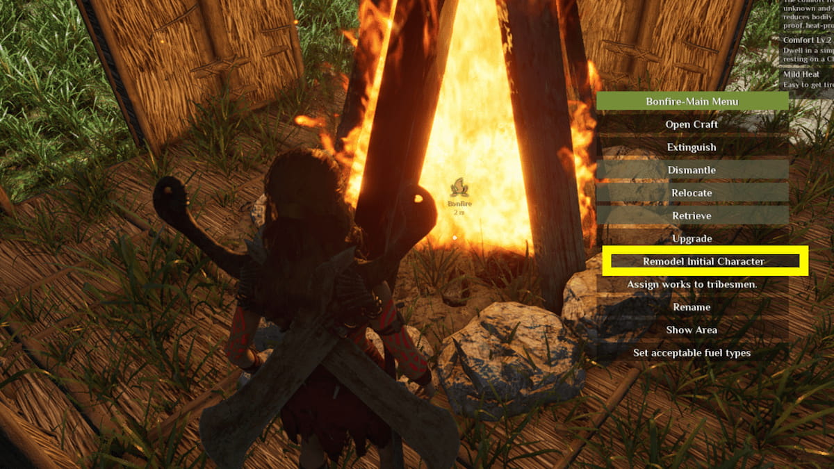 Remodel Initial character at bonfire in Soulmask