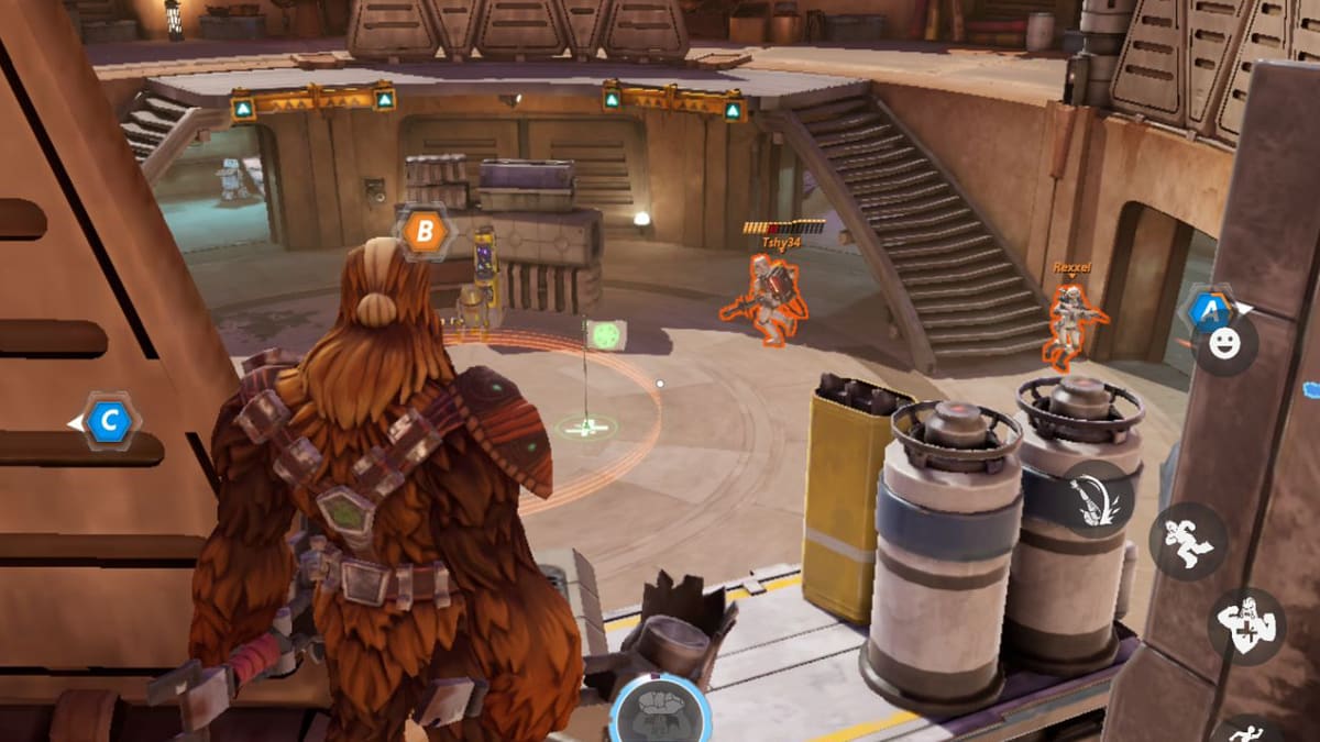 Grozz watching enemies from afar in Star Wars Hunters