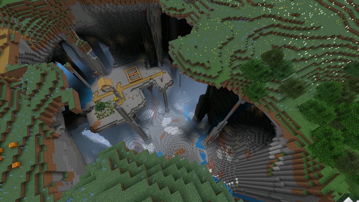 Village in the ravine in Minecraft