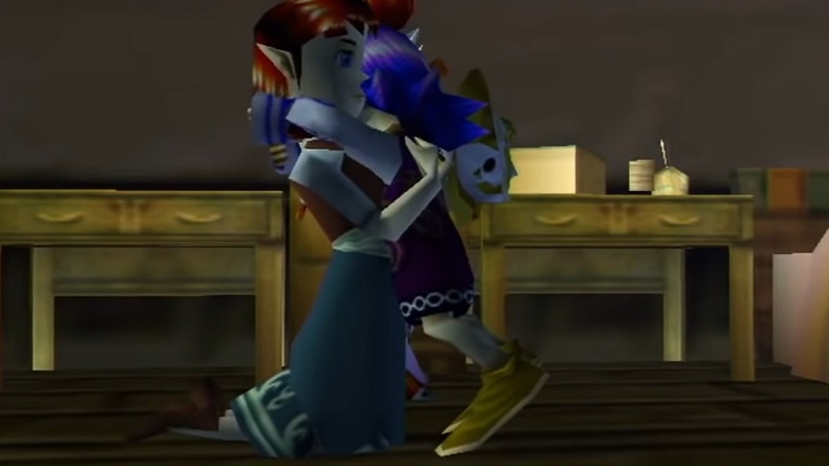 Anju and Kafei hug in Majoa's Mask