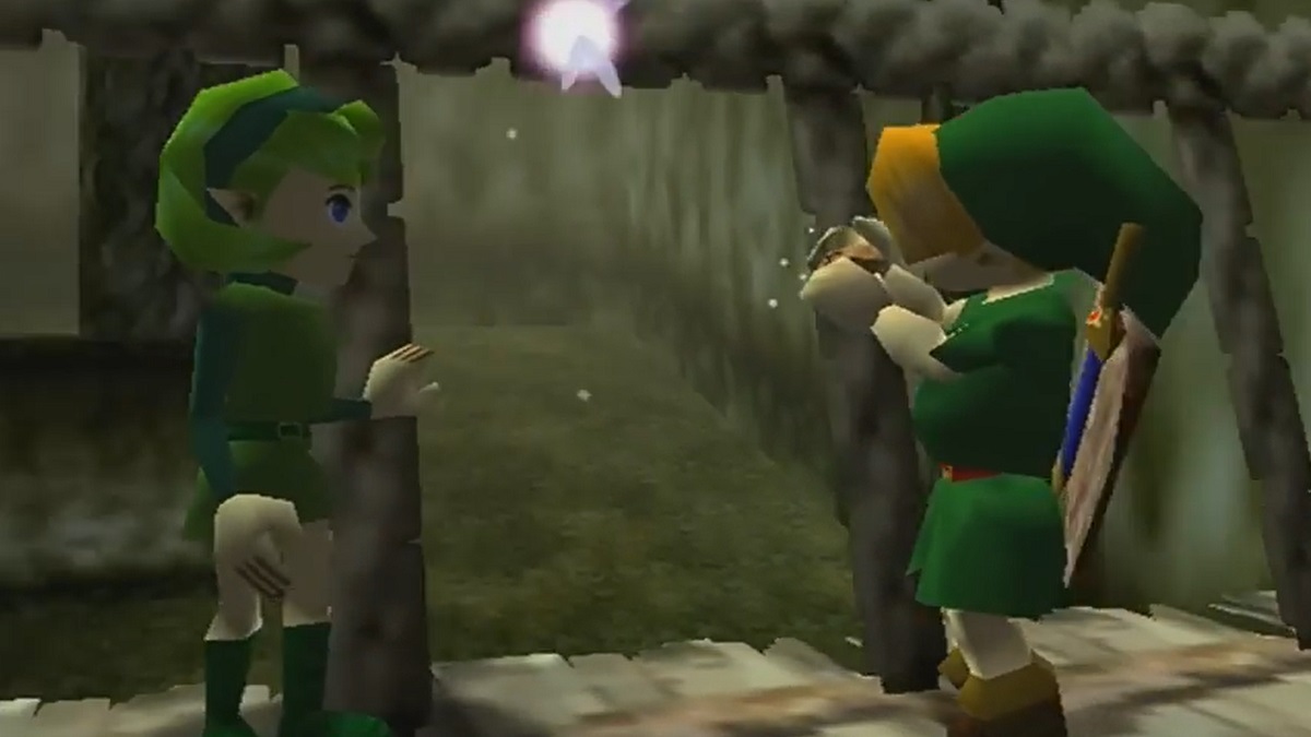 Saria and Link say goodbye in Zelda Ocarina of Time