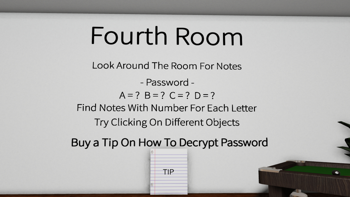 The Bedroom room clue in Escape Room Roblox.