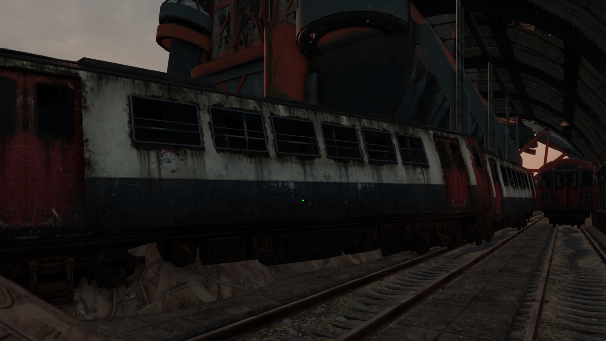 Looking at crashed train in Fallout London.
