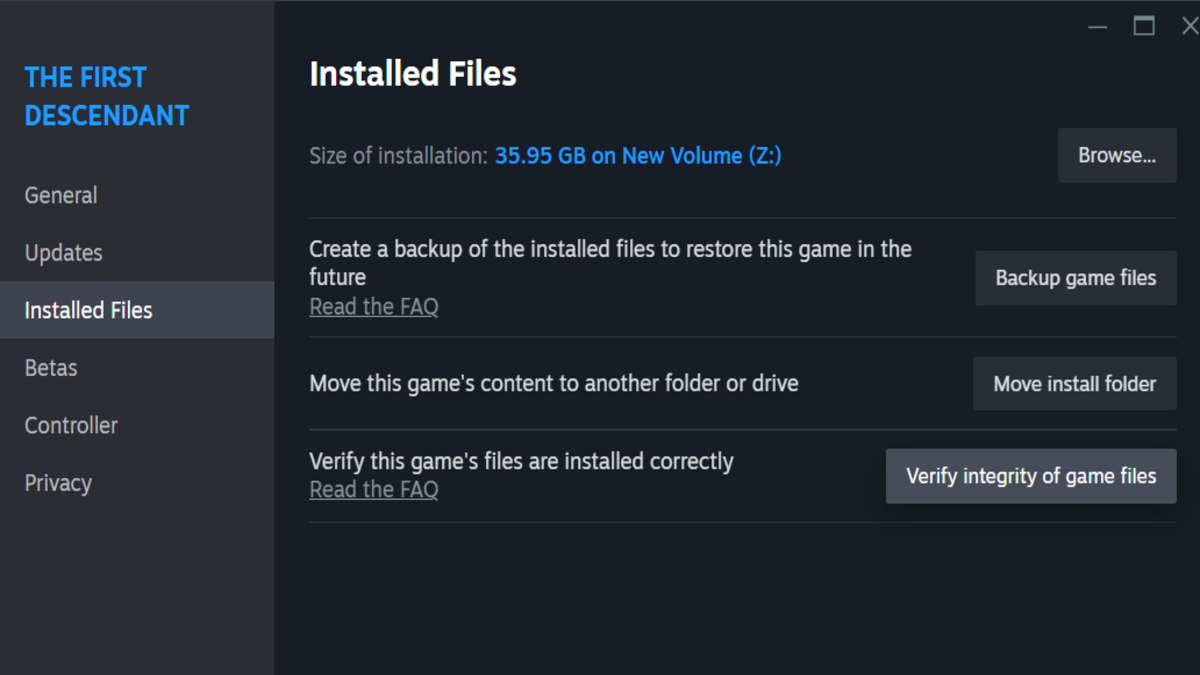 Verifying the Integrity of Game Files using Steam