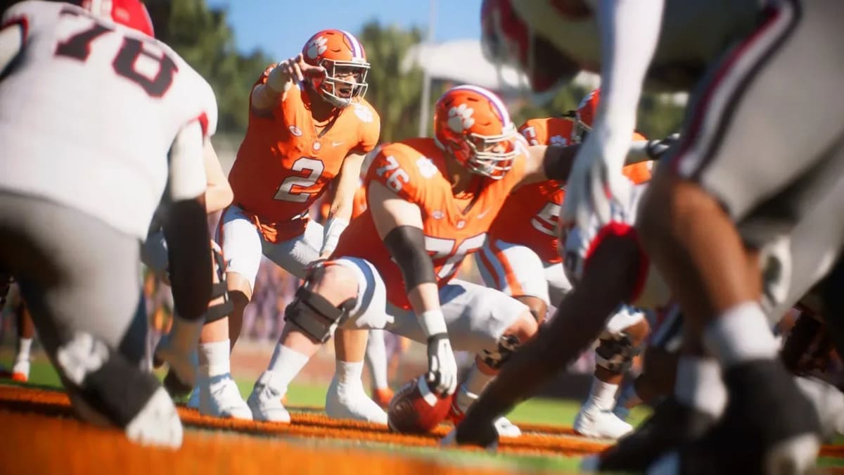 College football team preparing for a match