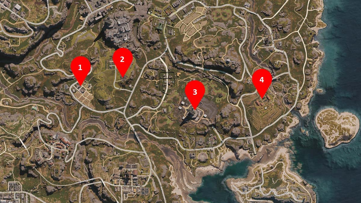 Dayton Wetlands region treasure chest locations map in Once Human