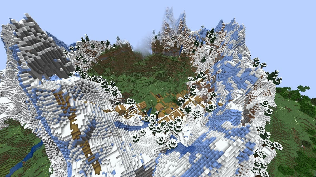 Ring mountain village in Minecraft