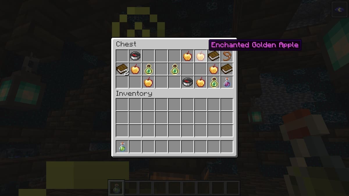 Minecraft에서 마법이 부여된 6개의 황금 사과