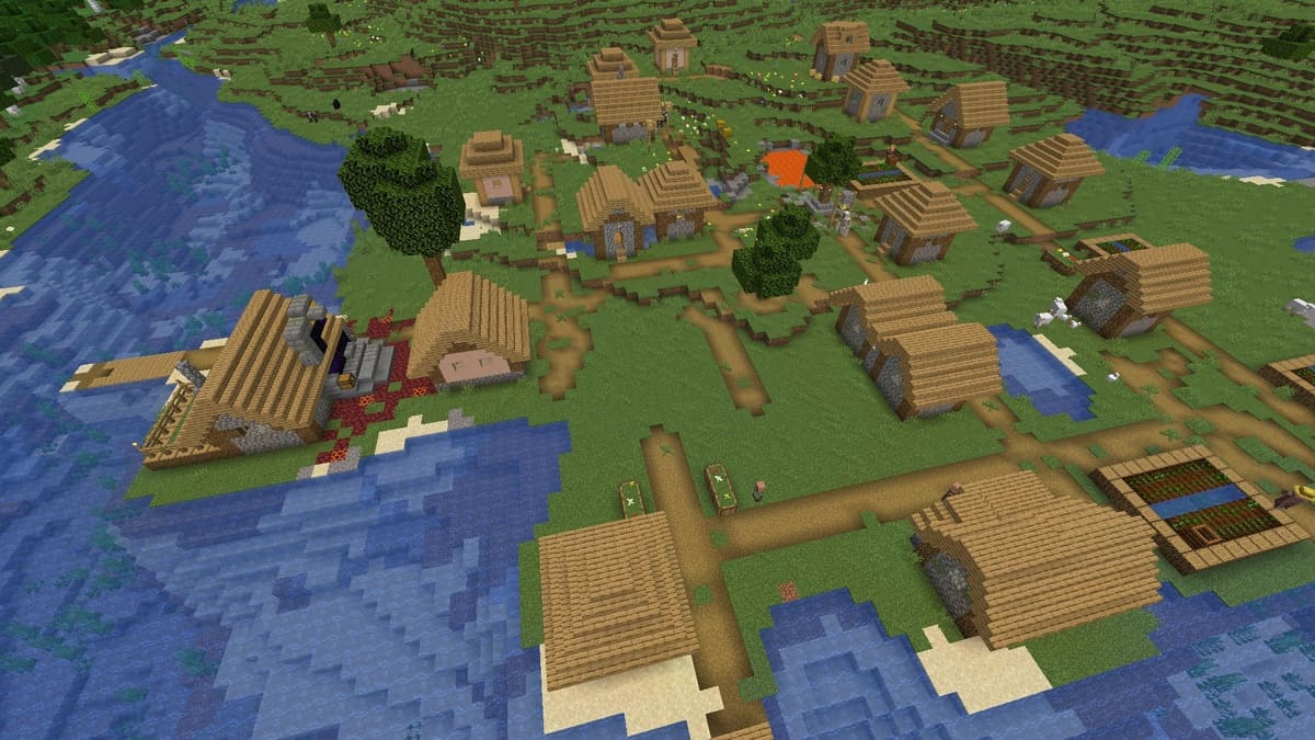 Minecraft의 파괴된 포털과 마을