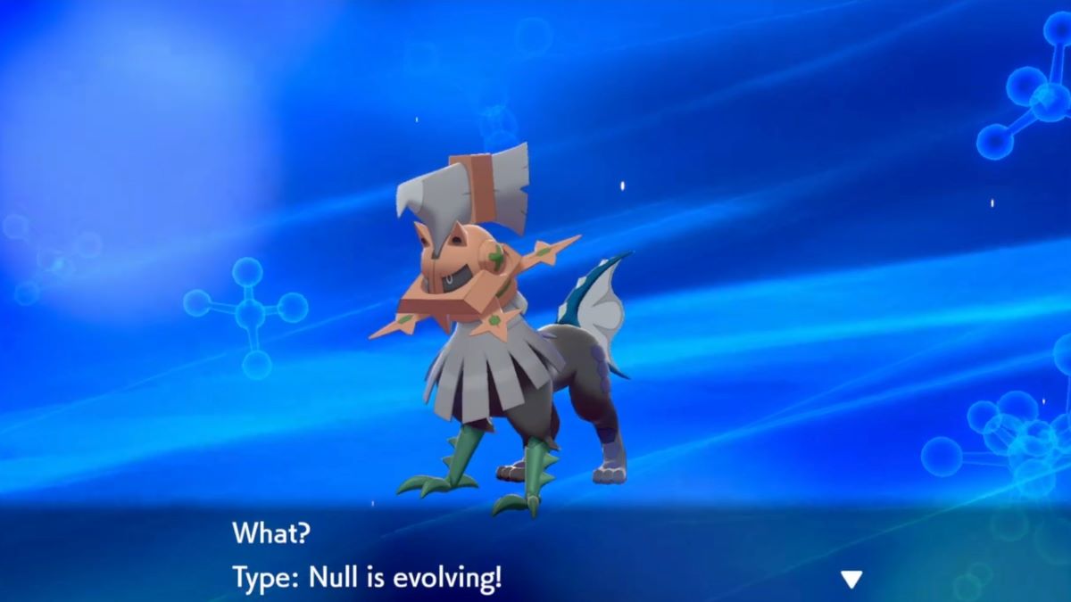 Type: Null evolves in Pokemon Sword