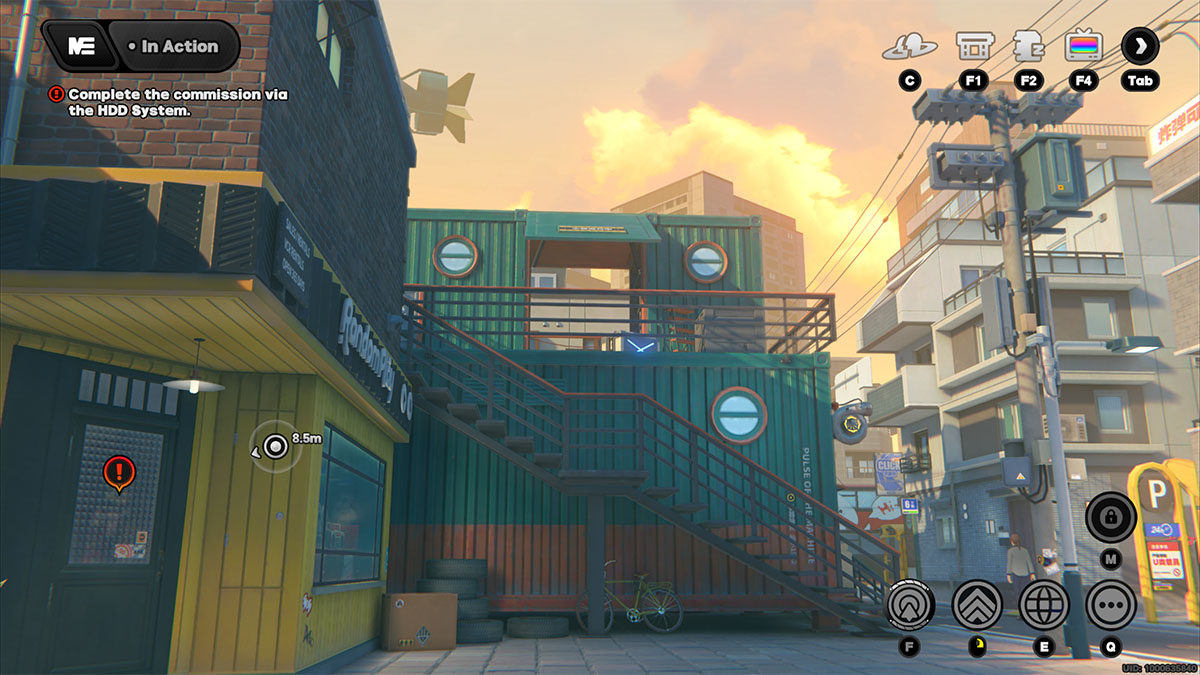 The Missining Mini Cargo Truck on top of the remodeling shop in Zenless Zone Zero