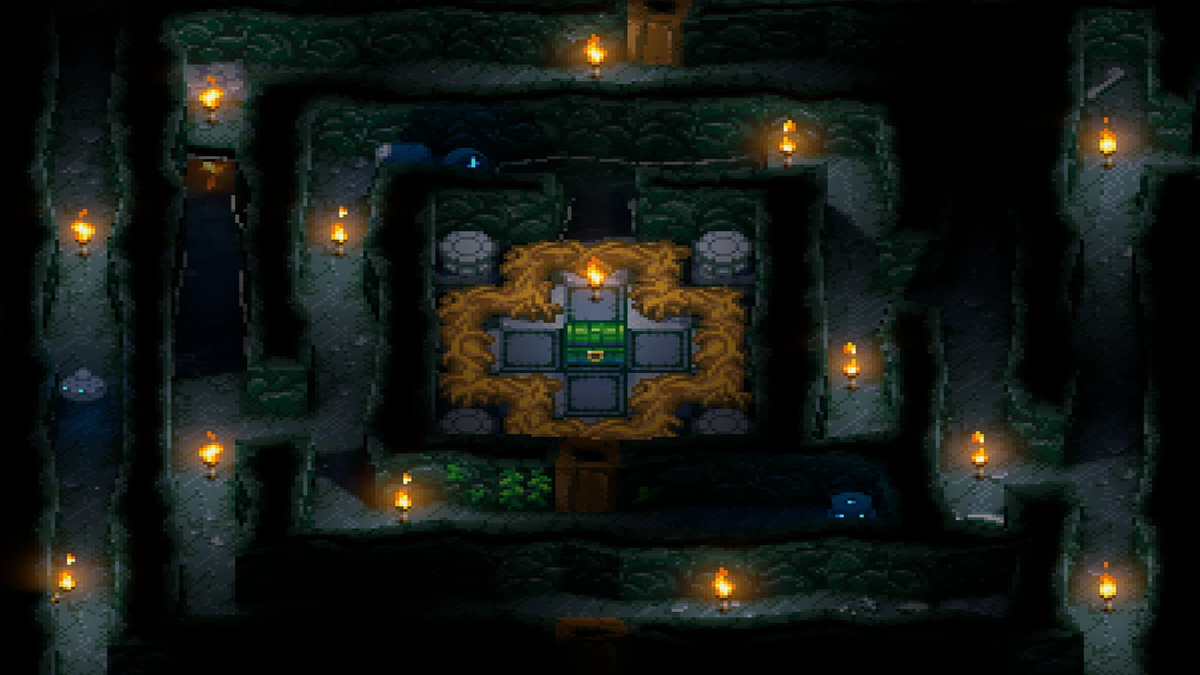 The chest found in the Medium Maze of Azeos' Wilderness biome in Core Keeper