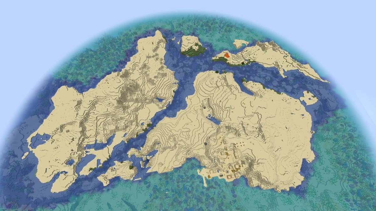 Desert and island village in Minecraft