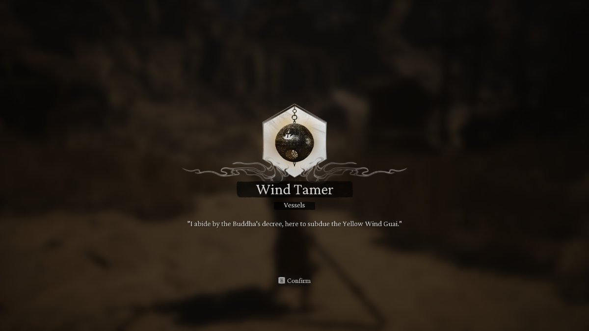 The Wind Tamer spell/vessel from Back Myth: Wukong