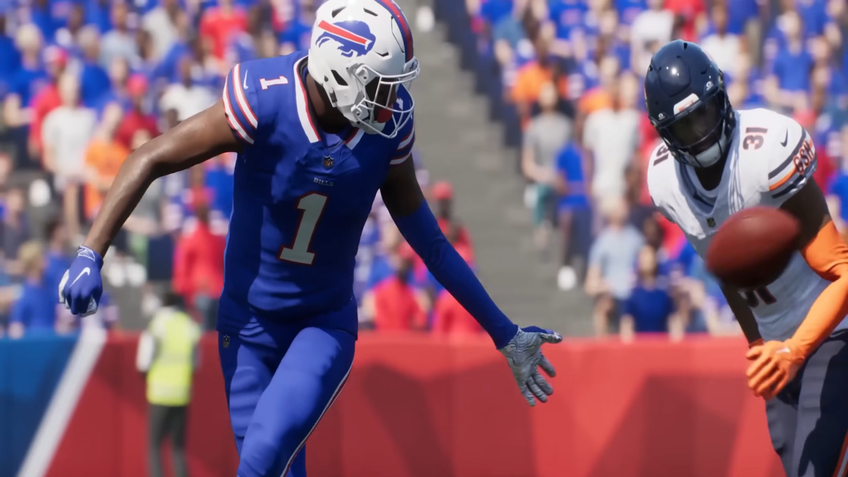 Bills receiver catching a ball in Madden 25