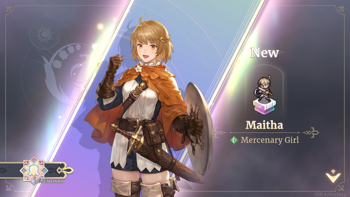 Maitha character screen in Sword of Convallaria