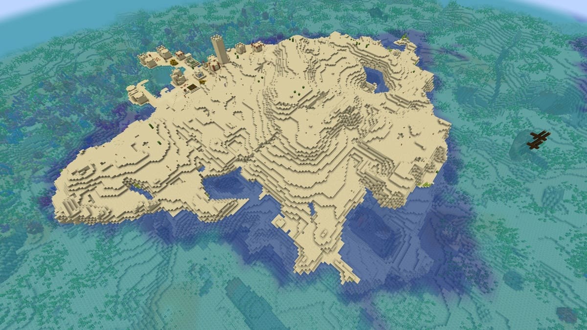 Desert and island village in Minecraft