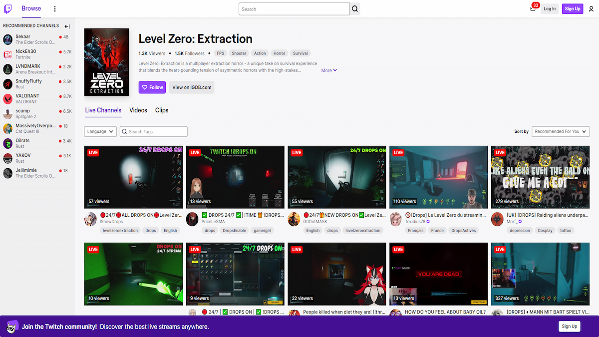 Level Zero Extraction Twitch Drops: How to Get Them