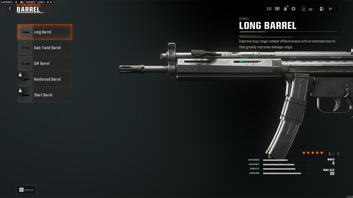 The C9 SMG Long Barrel attachment in Call of Duty: Black Ops 6