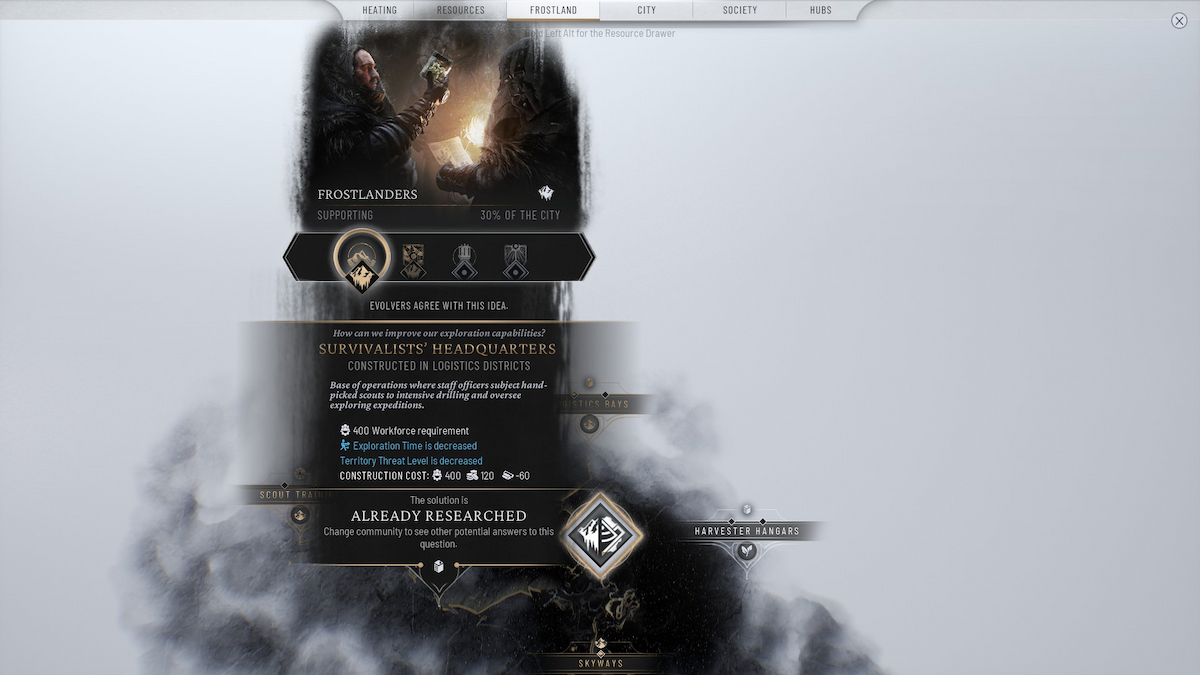 low priority ideas in Frostpunk 2