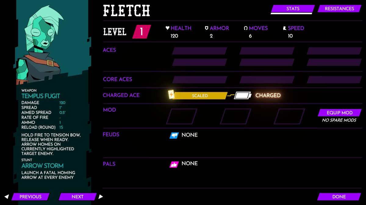 Wild Bastards Fletch character screen