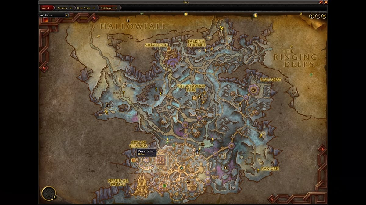 Delve highlighted on Azj-kahet's map