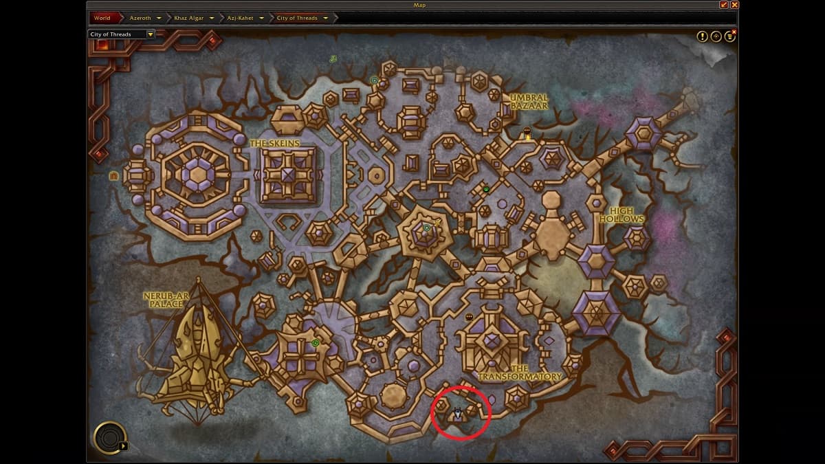 WoW The War Within First Ascended's Prison location map