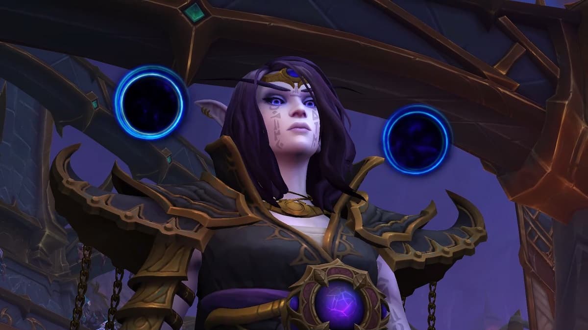 Xal'atath staring down alleria in wow the war within