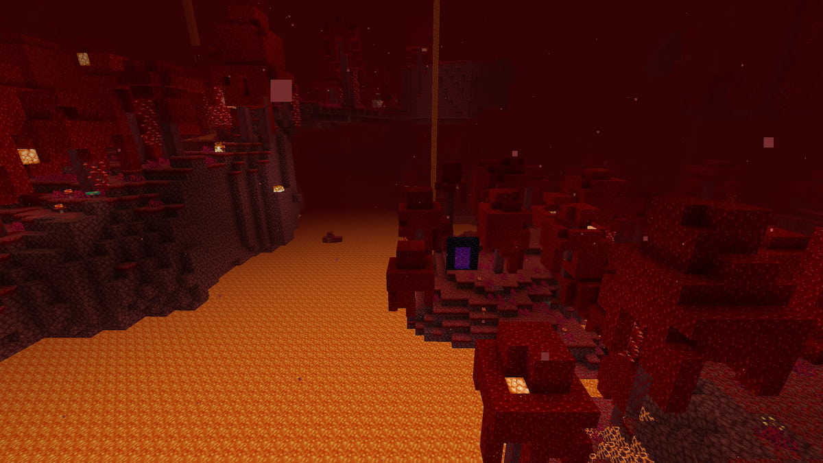 Rebuilding a ruined Nether portal in Minecraft