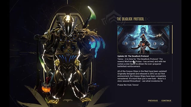 Warframe's The Deadlock Protocol update is live on Xbox One, PS4