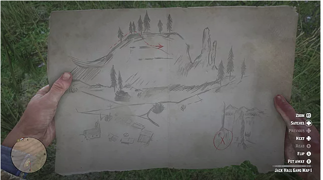 Red Dead Redemption 2 - Sketched Treasure Map 